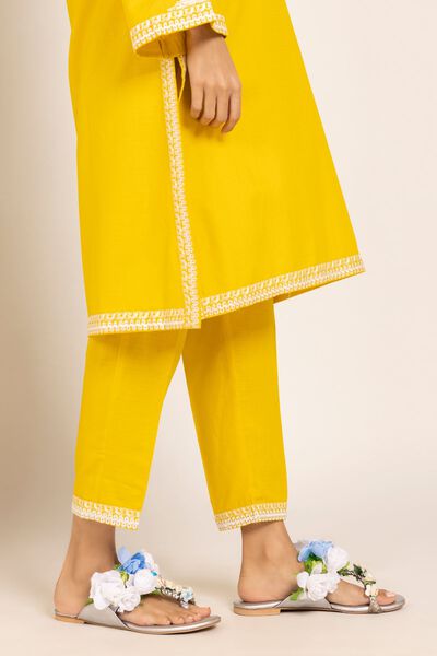 Pants | Embroidered, YELLOW, hi-res