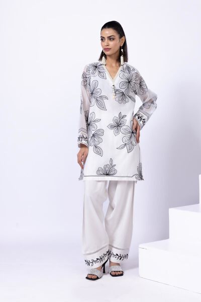 Embroidered | Crosshatch Raw Silk | Shalwar | GBP 25.00