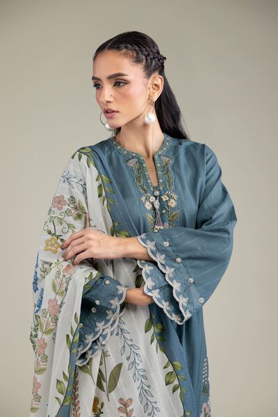 Embroidered | Textured Cotton | Floral Cotton Dupatta | GBP 20.00