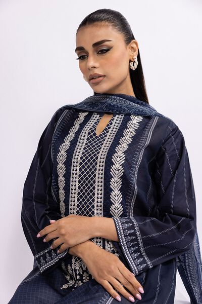 Fabrics 2 Piece | Top Dupatta, BLUE, hi-res