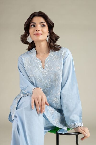 Embroidered | Cambric | Tailored 2 Piece | Top and Bottom | GBP 50.00