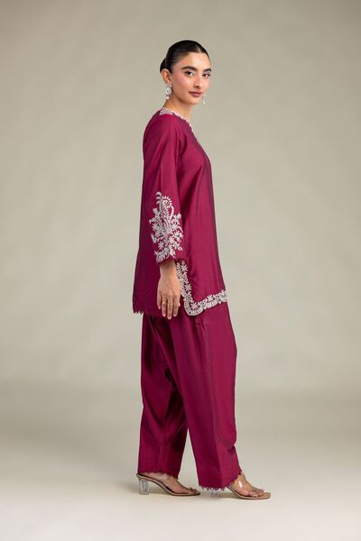 Printed | Raw Silk | Solid Silk Shalwar | GBP 25.00