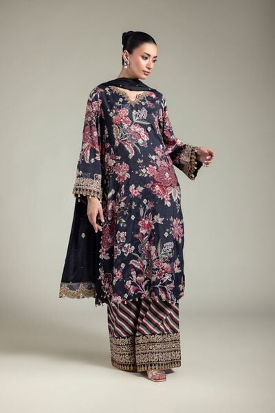 Embroidered | Raw Silk | 3-Piece Tailored Set | GBP 130.00