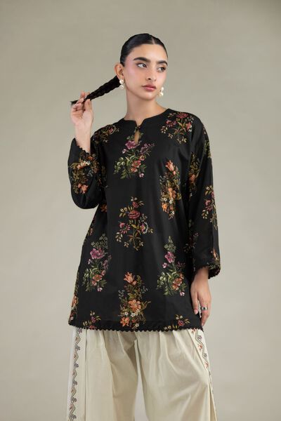 Printed | Cambric | Black Cambric Kurta | GBP 30.00
