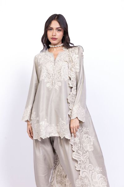 Embroidered | Raw Silk | Kurta | GBP 50.00