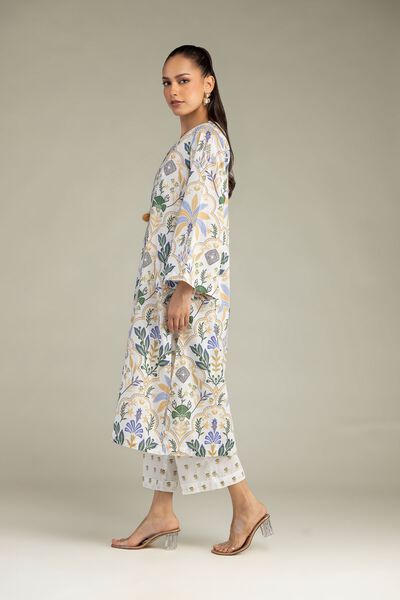 Printed | Cambric | Floral White Pants | GBP 25.00