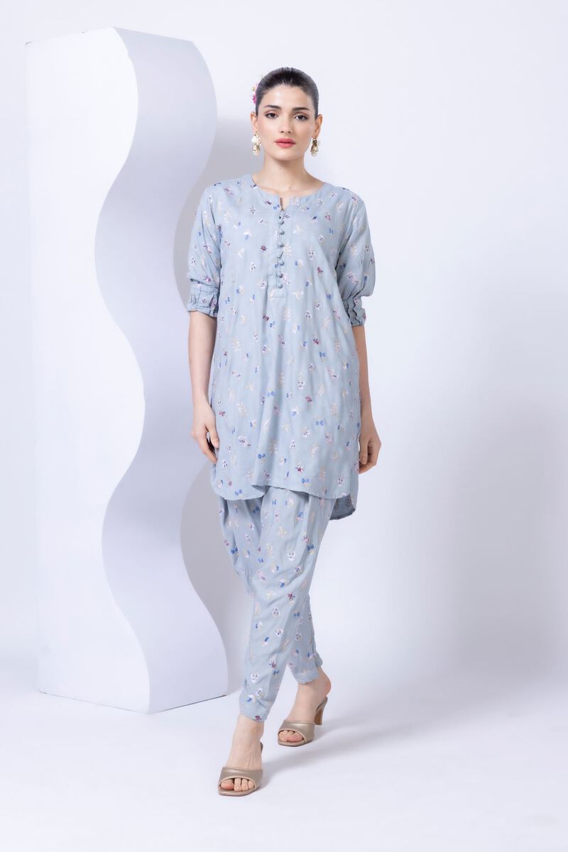 Embroidered | Crosshatch Raw Silk | Kurta | GBP 40.00