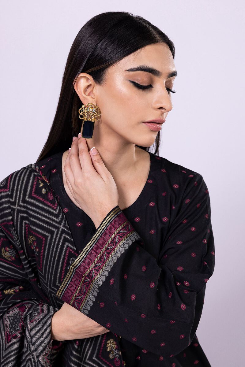 Dyed | Cotton Brosha Jacquard | Fabrics 3 Piece | null