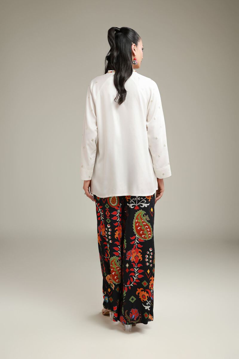 Embroidered | Viscose Crepe | Viscose V-Neck Tunic | GBP 30.00