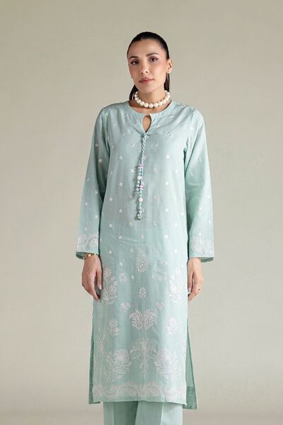 Embroidered | Textured Cotton | Tailored 2 Piece | Top and Bottom | GBP 60.00