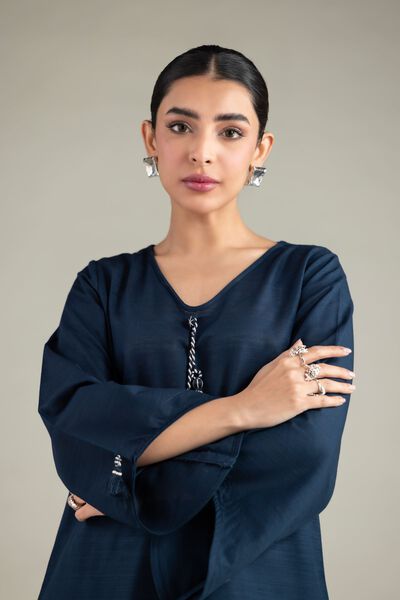 Dyed | Textured Cotton | Short Solid Kurta | GBP 30.00