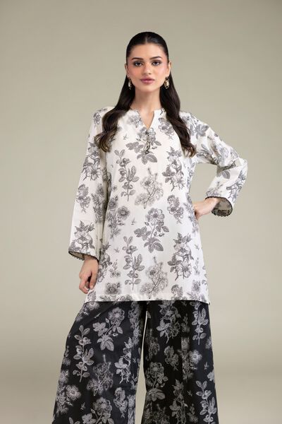 Printed | Cotton Viscose | Floral V-Neck Kurta | GBP 30.00