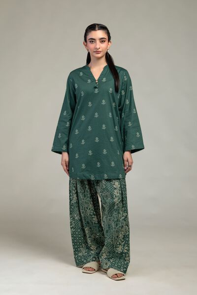 Printed | Cotton Dobby | Floral Green Shalwar | GBP 10.00