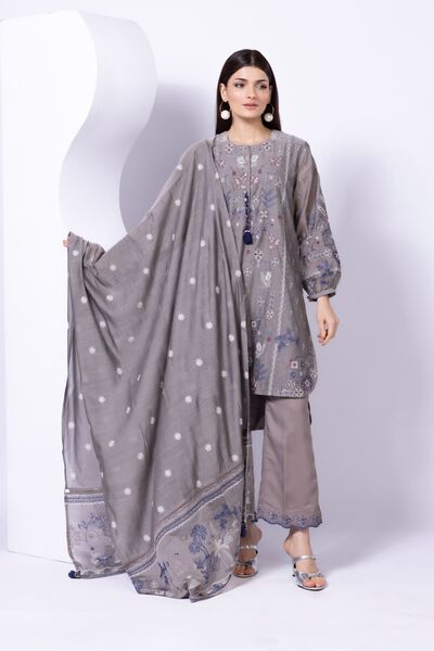 Embroidered | Crosshatch Raw Silk | Pants | GBP 4.80