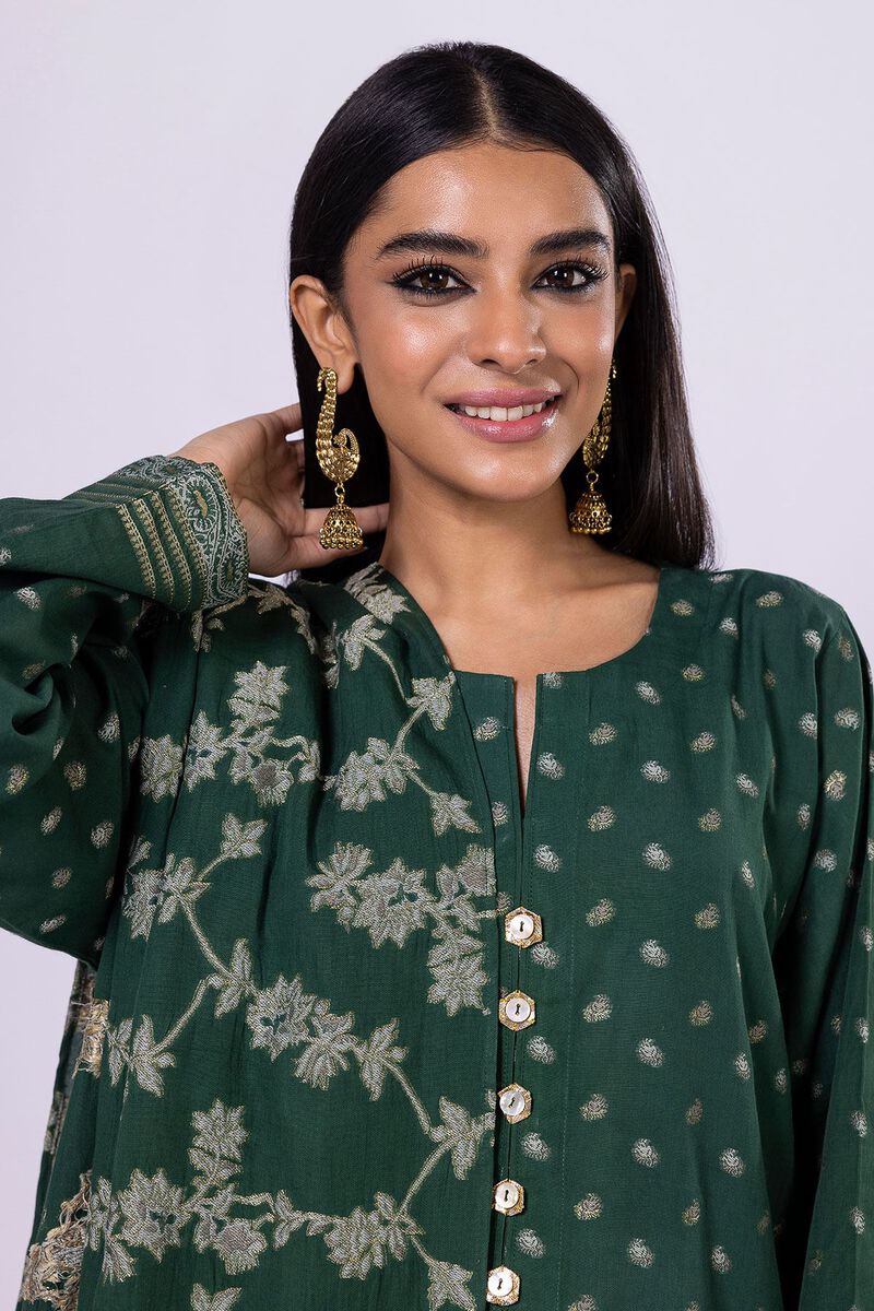 Dyed | Cotton Brosha Jacquard | Fabrics 3 Piece | null