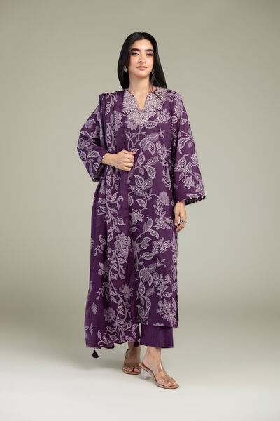 Embroidered | Cambric | Purple Cambric Kurta | GBP 35.00