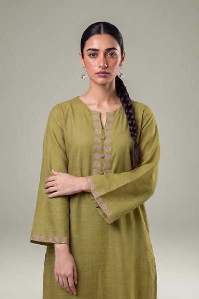 Embroidered | Light Khaddar | Longline Khaddar Kurta | GBP 35.00