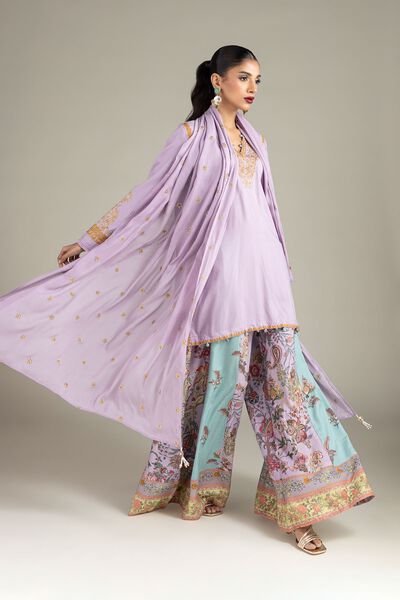 Embroidered | Raw Silk | 3 Piece Co-ord Set | GBP 80.00