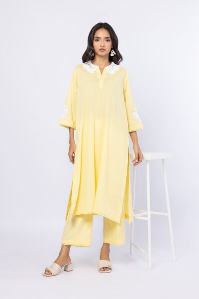 Embroidered | Crosshatch Poplin | Kurta | GBP 30.00