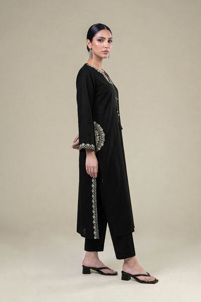 Embroidered | Light Khaddar | Black Solid Pants | GBP 25.00