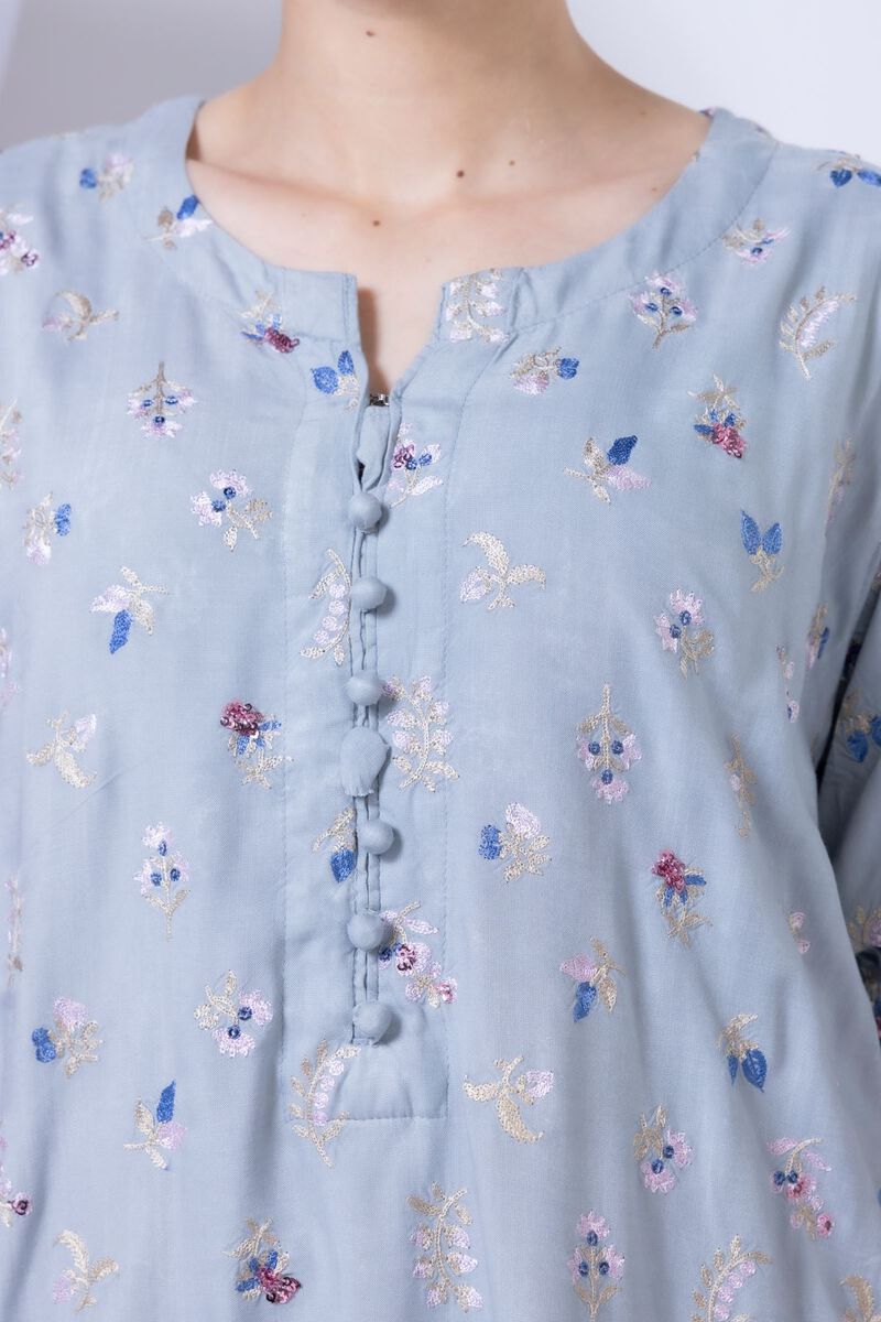 Embroidered | Crosshatch Raw Silk | Kurta | GBP 40.00