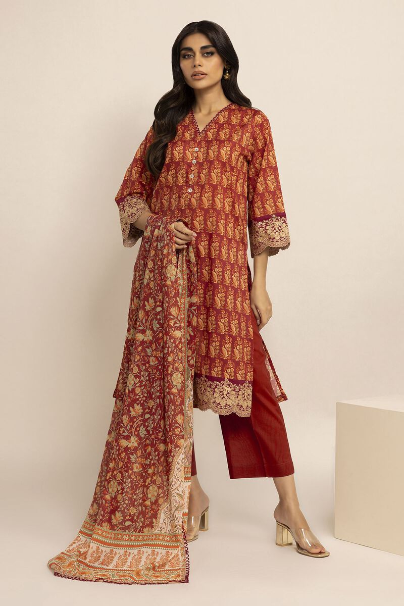 Embroidered | Cambric | Fabrics 3 Piece | null