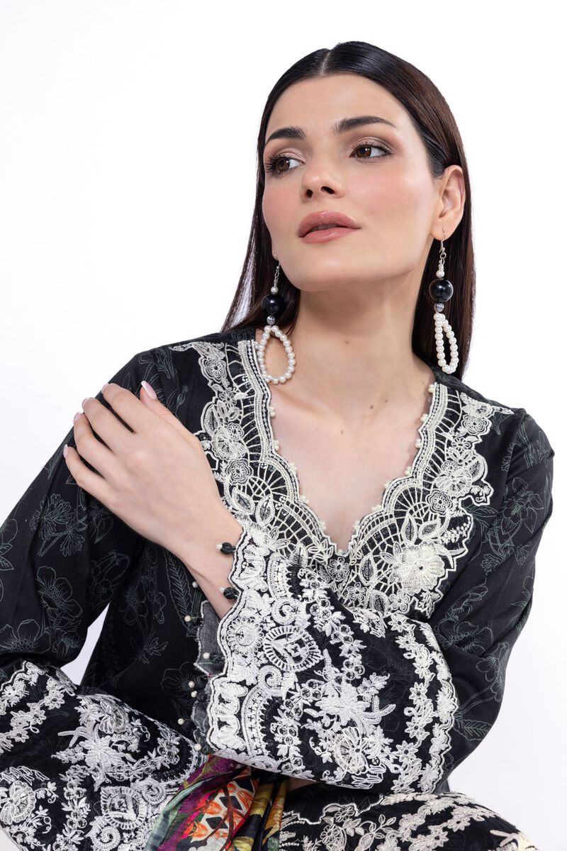 Embroidered | Cotton Satin | Fabrics 3 Piece | null