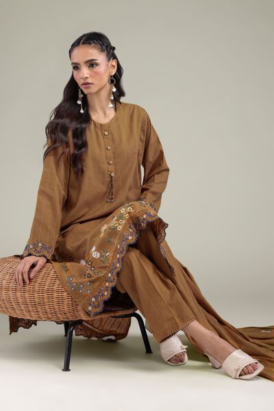 Embroidered | Textured Cotton | Cotton Longline Kurta | GBP 40.00