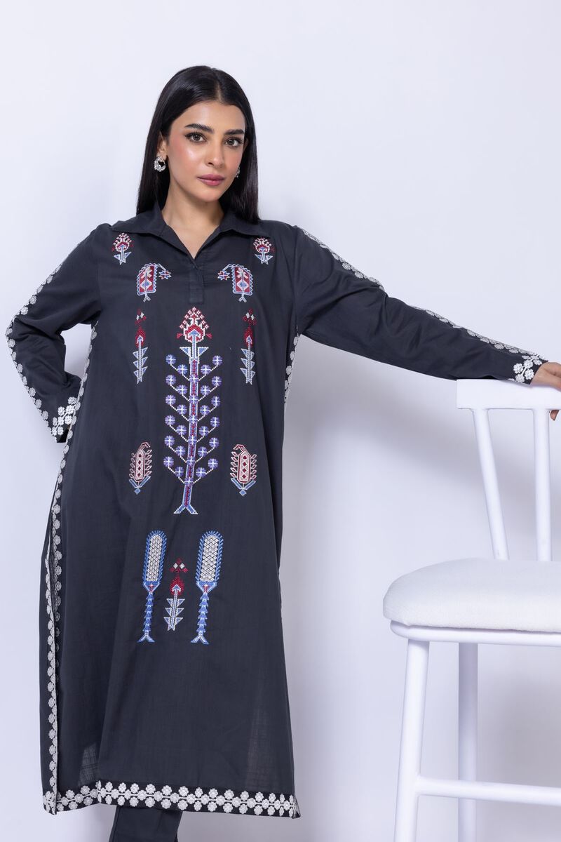 Embroidered | Crosshatch Poplin | Kurta | null