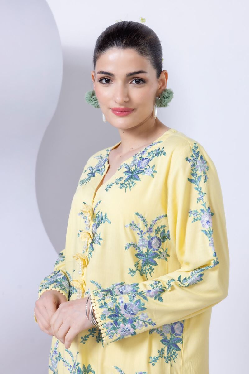 Embroidered | Crosshatch Raw Silk | Kurta | GBP 50.00