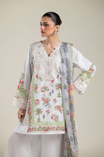 Embroidered | Cambric | Tailored 3-Piece Set | GBP 18.00