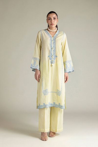 Embroidered | Textured Cotton | Tailored 2 Piece | Top and Bottom | GBP 60.00
