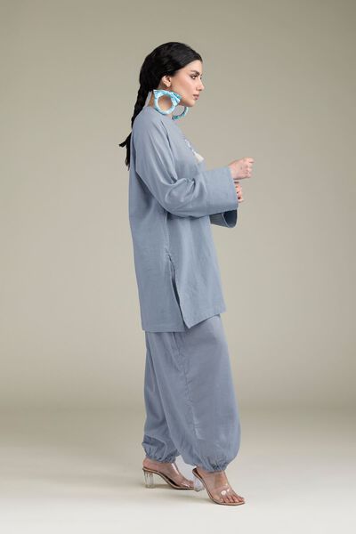 Dyed | Blended Linen | Solid Blue Pants | GBP 7.50