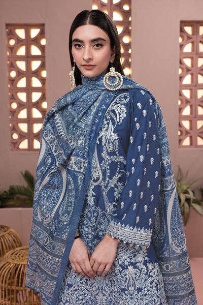 Dull Raw Silk | Embroidered | Fabrics 3 Piece | GBP 27.50