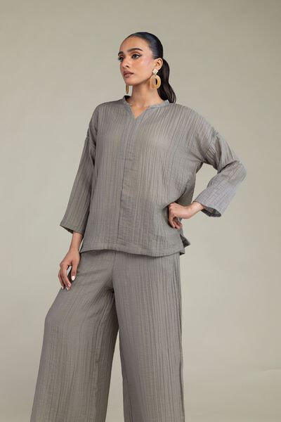 Dyed | Blended Crinkle | Crinkle V-Neck Blouse | GBP 35.00