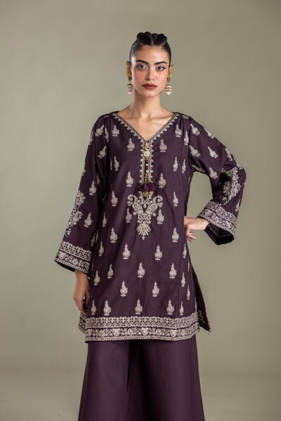 Embroidered | Heavy Blended Viscose | Purple Viscose Kurta | GBP 55.00