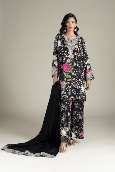 Embroidered | Raw Silk | Fabrics 3 Piece | GBP 25.00