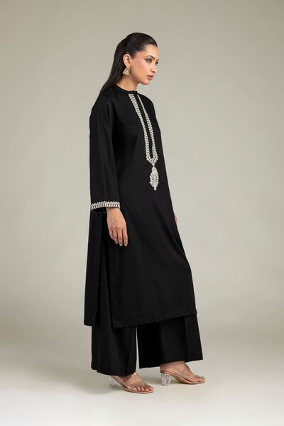 Dyed | Raw Silk | Solid Black Pants | GBP 25.00