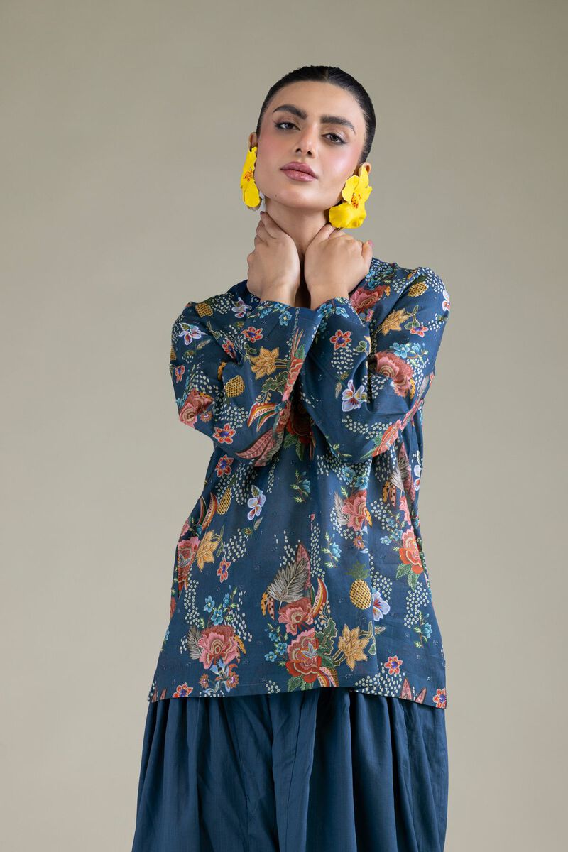 Embroidered | Cambric | Blue Cambric Shirt | GBP 25.00