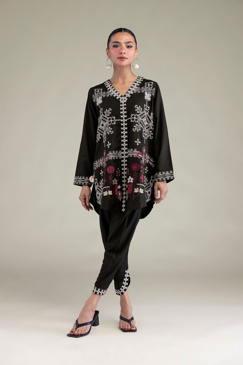 Embroidered | Raw Silk | Black Silk Shalwar | GBP 20.00