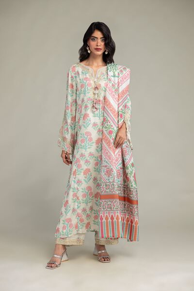 Embroidered | Raw Silk | Pants | GBP 30.00