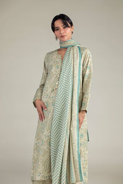 Lawn | Beige Lawn Dupatta | GBP 25.00