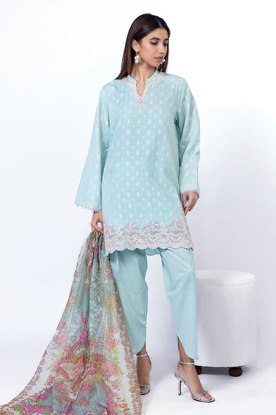 Embroidered | Self Denier Jacquard | Tailored 3 Piece | GBP 37.50