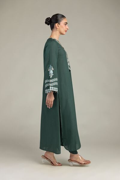 Embroidered | Raw Silk | Green Silk Shalwar | GBP 20.00
