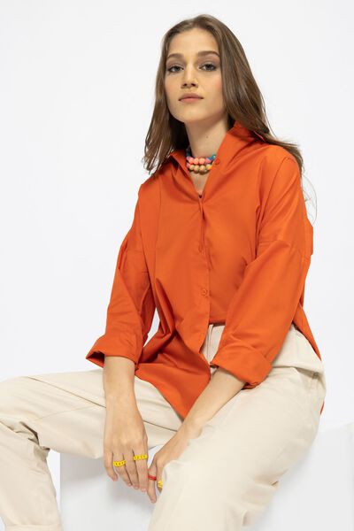 Drop Shoulder Button Down Shirt