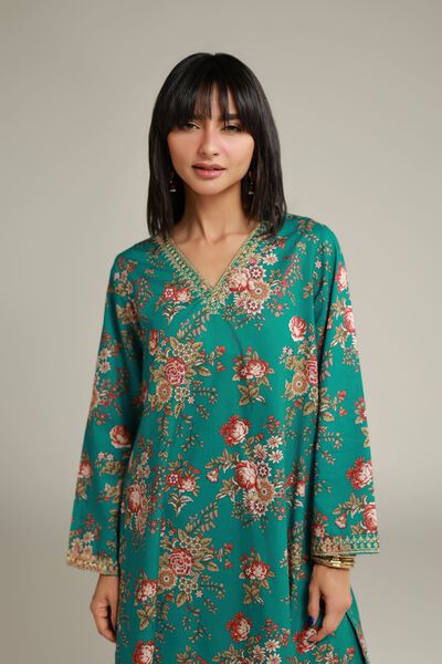 Embroidered | Cambric | Floral Longline Kurta | GBP 20.00