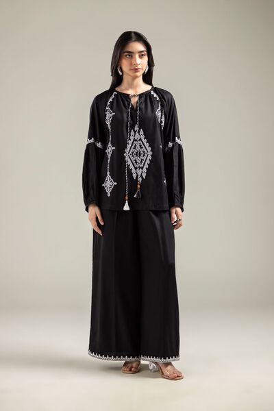 Embroidered | Viscose Crepe | Trousers | GBP 20.00