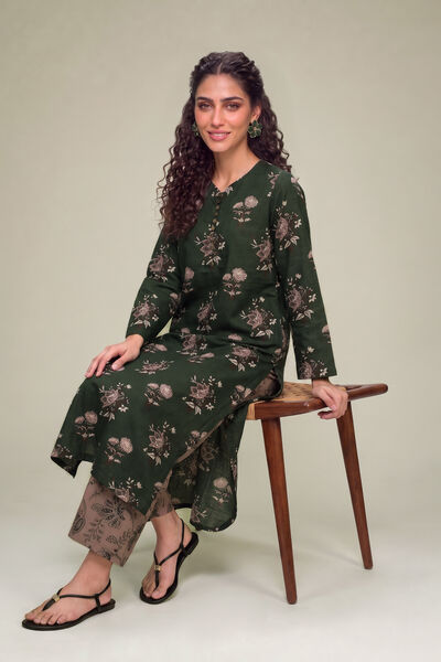 Printed | Light Khaddar | Longline Floral Kurta | GBP 30.00