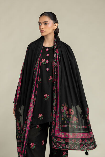 Embroidered | Lawn | Black Lawn Dupatta | GBP 25.00