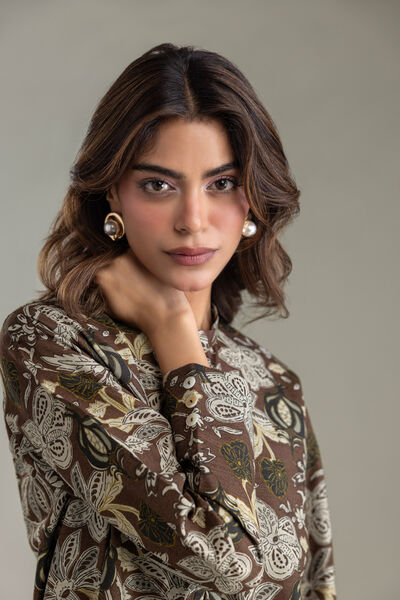 Printed | Light Khaddar | Longline Printed Kurta | GBP 30.00